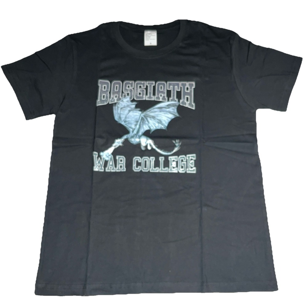 Basgiath War College Dragon Graphic Tee Fourth Wing Black Cotton‎ T-Shirt Small